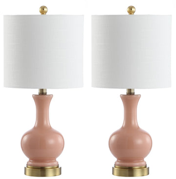 Cox 22" Glass/Metal LED Table Lamp - JONATHAN Y